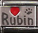 Rubin with pawprint laser Italian charm - Click Image to Close
